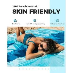 OCXIN Couverture De Plage Sans Sable XXL, 210 * 200cm, Plate-forme De Pique-nique Imperméable, Matériau Souple Et Durable, Léger Et Portable, Parfait Pour Les Voyages, Le Camping, Les Vacances à La Plage, -Plaid et couverture Soldes 66964936 4