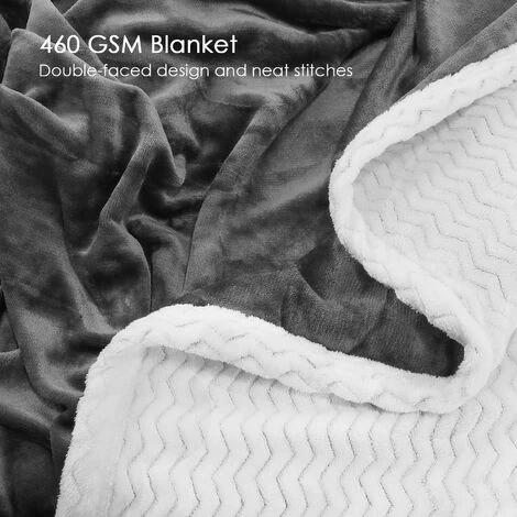 OCXIN Couverture Pelucheuse Couverture Moelleuse 150 × 200 Cm Gris, Couverture De Canapé Douce En Flanelle Mise à Niveau 460GSM, Couverture Polaire, Couverture En Microfibre - Facile D'entretien - Chaude, Confortable, Durable 5 OCXIN Couverture Pelucheuse Couverture Moelleuse 150 × 200 Cm Gris, Couverture De Canapé Douce En Flanelle Mise à Niveau 460GSM, Couverture Polaire, Couverture En Microfibre - Facile D'entretien - Chaude, Confortable, Durable – Image 3