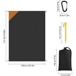 ASUPERMALL Tapis De Camping Ultraléger Résistant à L'eau Avec Poche Triangulaire Tapis De Plage Sans Sable Couverture De Pique-nique Couverture De Plage Anti-sable,Red -Plaid et couverture Soldes 67150693 3