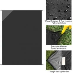 ASUPERMALL Tapis De Camping Ultraléger Résistant à L'eau Avec Poche Triangulaire Tapis De Plage Sans Sable Couverture De Pique-nique Couverture De Plage Anti-sable,Red -Plaid et couverture Soldes 67150693 4