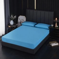 YIDOMDE Protège-matelas Imperméable, Bleu, Taille (160*200+30cm) Respirant, Pelucheux Et Coton, Hypoallergénique, Anti-acariens, Antibactérien Couvre-lit Simple