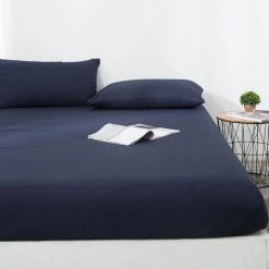 YIDOMDE Protège-matelas Imperméable, Bleu Marine, Taille (140*200+30cm) Respirant, Pelucheux Et En Coton, Hypoallergénique, Anti-acariens, Antibactérien Couvre-lit Simple