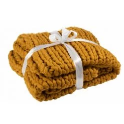 LANADECO PLAID TRICOTE ACRYLIQUE OCRE - Ocre