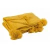 LANADECO PLAID POMPON POLYESTER OCRE - Ocre -Plaid et couverture Soldes 67483147 1