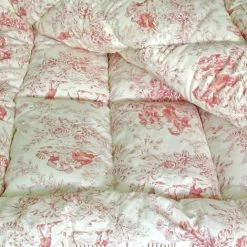 MAISON TILLEUL Edredon En Coton Matelassé Toile De Jouy Rouge - 140 X 150 Cm - Rouge -Plaid et couverture Soldes 67620467 5