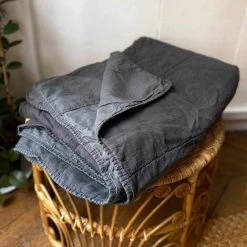 Couvre-lit En Lin Lavé Gris Anthracite Doublure En Percale De Coton Lavé Oslo Passage Vernet - 180x250cm - Gris 9 Couvre-lit En Lin Lavé Gris Anthracite Doublure En Percale De Coton Lavé Oslo Passage Vernet - 180x250cm - Gris -Plaid et couverture Soldes 67620547 3
