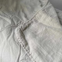 Couvre-lit XL En Lin Lavé Sable Doublure En Percale De Coton Lavé Oslo Passage Vernet - 230x250cm - Beige -Plaid et couverture Soldes 67620579 3