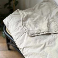 Couvre-lit XL En Lin Lavé Sable Doublure En Percale De Coton Lavé Oslo Passage Vernet - 230x250cm - Beige -Plaid et couverture Soldes 67620579 4