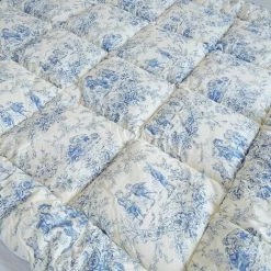 MAISON TILLEUL Edredon En Coton Matelassé Toile De Jouy Bleu 140 X 150 - Bleu 11 MAISON TILLEUL Edredon En Coton Matelassé Toile De Jouy Bleu 140 X 150 - Bleu -Plaid et couverture Soldes 67620807 5