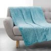 1001KDO POUR LA MAISON Plaid Couverture Flanelle Baroco Bleu Ciel 125 X 150 Cm -Plaid et couverture Soldes 67872042 1