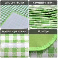 SUPERSELLER Jardin Piscine 6.5 X 5 FT Couverture De Pique-nique Extérieure Extra Large Tapis De Pique-nique Pliant Imperméable Sandproof Jardin Couvertures De Pique-nique Avec Poignée Pour Camping Randonnée Pêche - Rouge - Type 1 -Plaid et couverture Soldes 67872172 3