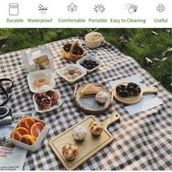 SUPERSELLER Jardin Piscine 6.5 X 5 FT Couverture De Pique-nique Extérieure Extra Large Tapis De Pique-nique Pliant Imperméable Sandproof Jardin Couvertures De Pique-nique Avec Poignée Pour Camping Randonnée Pêche - Rouge - Type 1 -Plaid et couverture Soldes 67872172 4