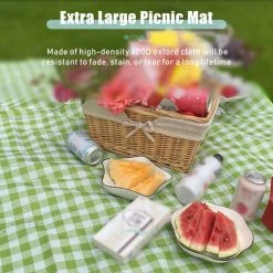 SUPERSELLER Jardin Piscine 6.5 X 5 FT Couverture De Pique-nique Extérieure Extra Large Tapis De Pique-nique Pliant Imperméable Sandproof Jardin Couvertures De Pique-nique Avec Poignée Pour Camping Randonnée Pêche - Rouge - Type 1 -Plaid et couverture Soldes 67872172 5