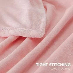 YOOUYIDA Grand Couvre-lit/plaid En Flanelle - Microfibre Douce, Moelleuse Et Chaude Housse De Couette Tapis Design (taille Simple 100 X 200 Cm, Rose Pêche) -Plaid et couverture Soldes 67895960 3
