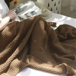 OYLDA Couverture Nordique Tricotée à La Main, Couverture à La Mode, Pour Canapé, Lit, 130 X 170 Cm -Plaid et couverture Soldes 68136723 2