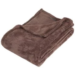 Atmosphera - Plaid Microfibre Taupe 130x180 Cm - Taupe
