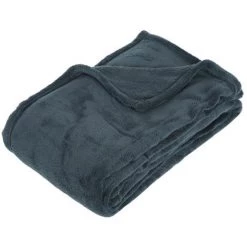 Atmosphera - Plaid Microfibre Orage 130x180 Cm - Bleu Canard