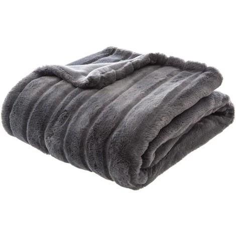 Atmosphera - Plaid Fourrure Gris Foncé 120 X 160 Cm - Gris Foncé 3 Atmosphera - Plaid Fourrure Gris Foncé 120 X 160 Cm - Gris Foncé