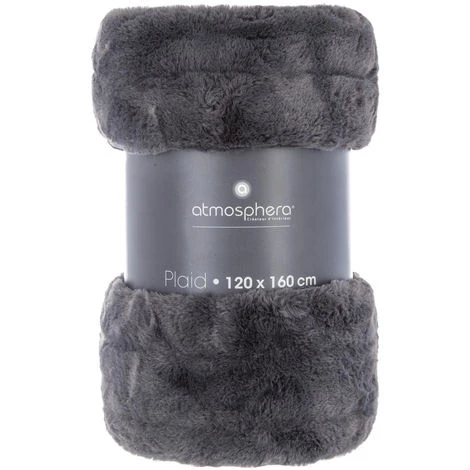 Atmosphera - Plaid Fourrure Gris Foncé 120 X 160 Cm - Gris Foncé 4 Atmosphera - Plaid Fourrure Gris Foncé 120 X 160 Cm - Gris Foncé – Image 2