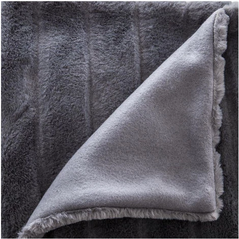 Atmosphera - Plaid Fourrure Gris Foncé 120 X 160 Cm - Gris Foncé 5 Atmosphera - Plaid Fourrure Gris Foncé 120 X 160 Cm - Gris Foncé – Image 3